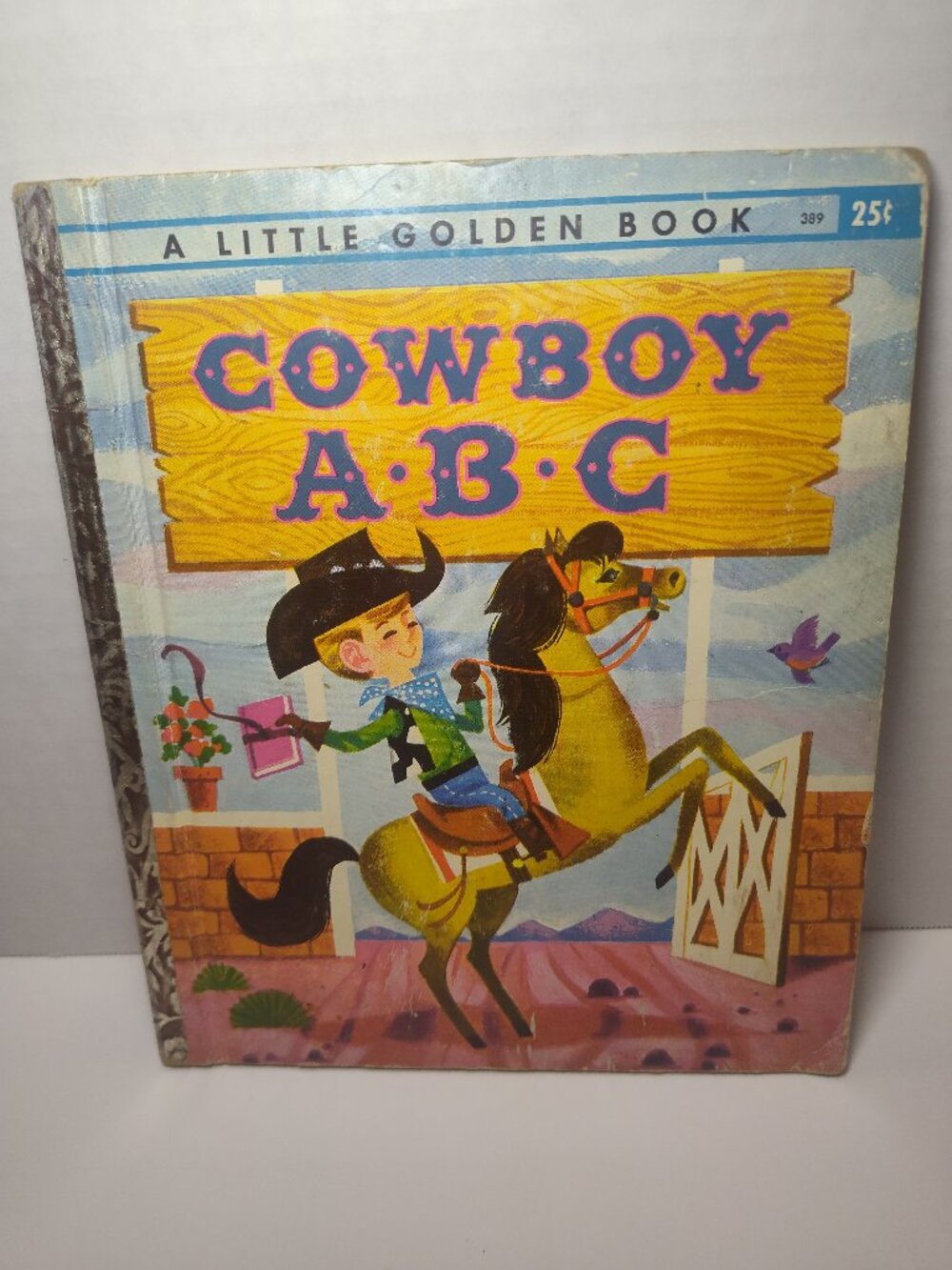 Cowboy ABC Little Golden Book #389 1960 A Edition Vintage Jerry Smath